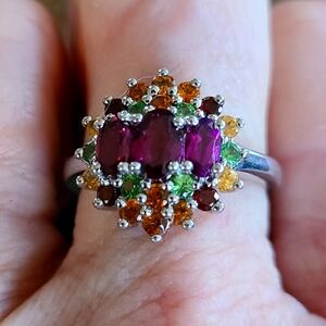 Sterling and Genuine stone ring